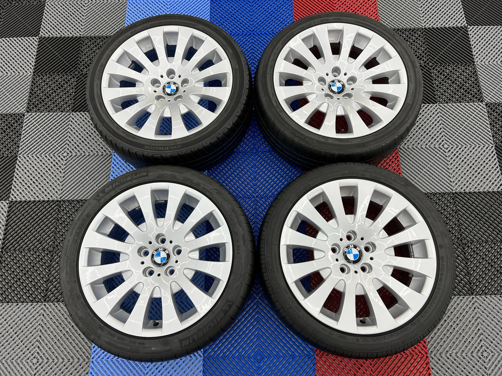 USED 18" GENUINE BMW STYLE 118 ALLOY WHEELS, FULLY REFURBED INC RUNFLAT TYRES